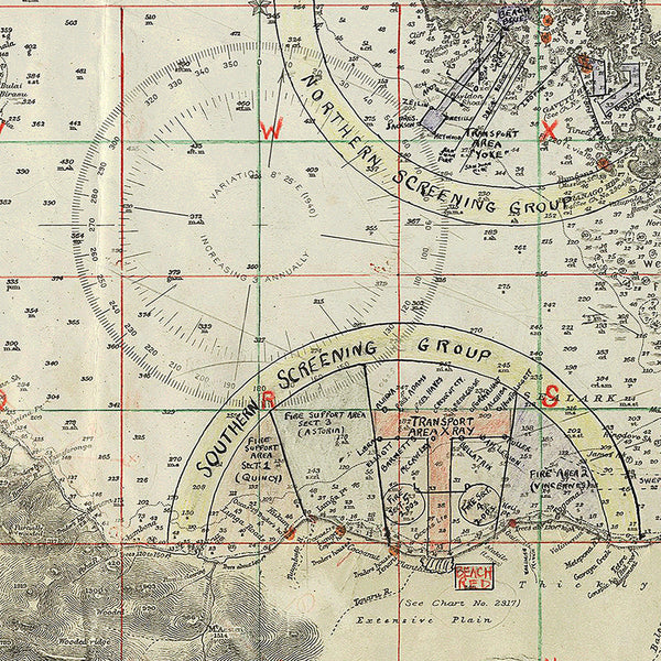 Guadalcanal, 1942, Solomon Islands, South Pacific, WWII Map