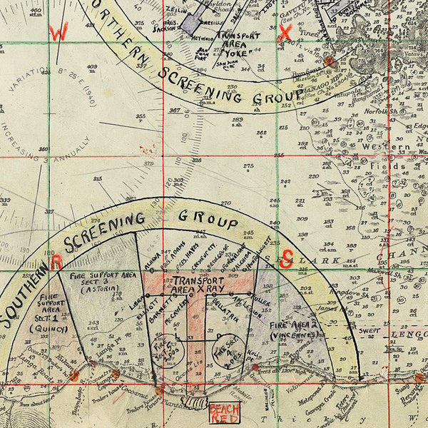 Guadalcanal, 1942-43, Solomon Islands, South Pacific, WWII Map