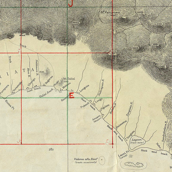 Guadalcanal, 1942-43, Solomon Islands, South Pacific, WWII Map