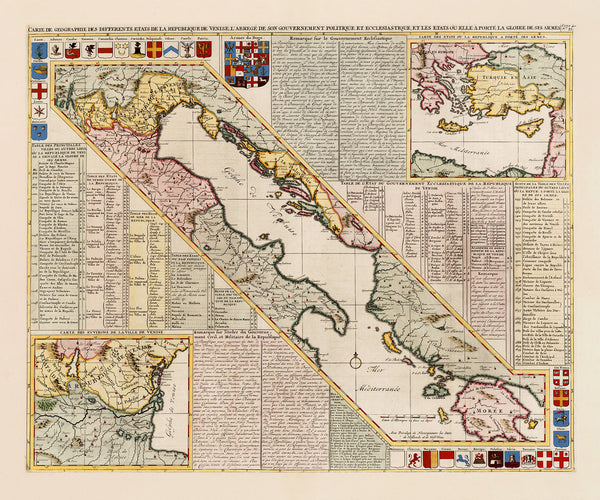 Venice, 1718, Gulf of Venice, Republic of Venice, Old Map