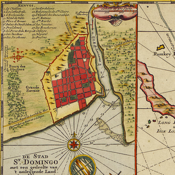 Caribbean, 1729, Hispaniola, Dominican Republic, Haiti, Keulen Map