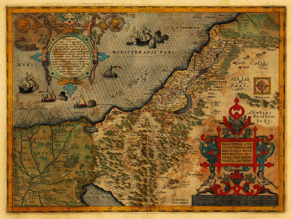 Holy Land, 1579, Palestinae, Ortelius, Antique Map