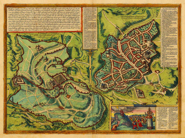 Jerusalem Old and New, 1582, Braun & Hogenberg Map