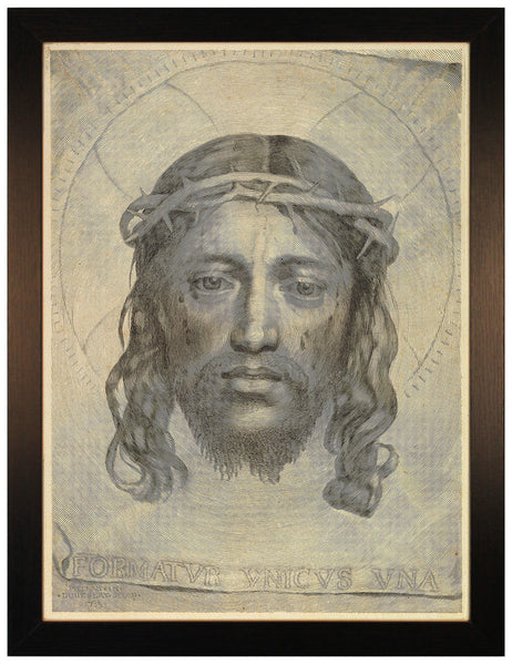 Face of Jesus, Veil of Veronica, 1649, Mellan, Engraving, Art Print, Framed
