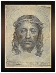 Face of Jesus, Veil of Veronica, 1649, Mellan, Framed Print | Battlemaps.us