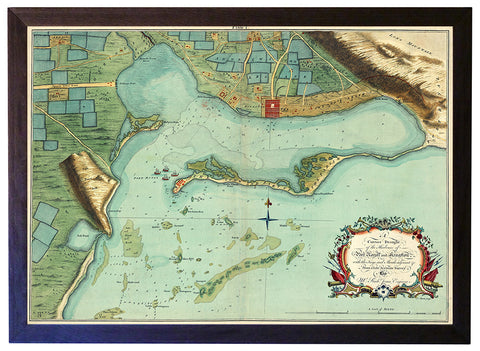Caribbean, 1756, Kingston, Port Royal, Jamaica, Framed Map