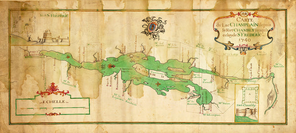 New York, 1740, Lake Champlain, French & Indian War Map