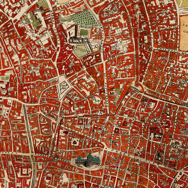 London, 1700, Westminster, Southwark, Antique Map
