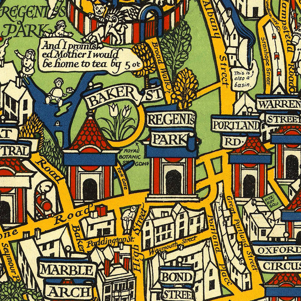 London, 1914, Wonderground Map, MacDonald Gill