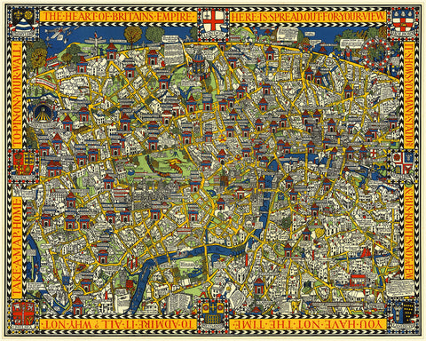 London, 1914, Wonderground Map, MacDonald Gill