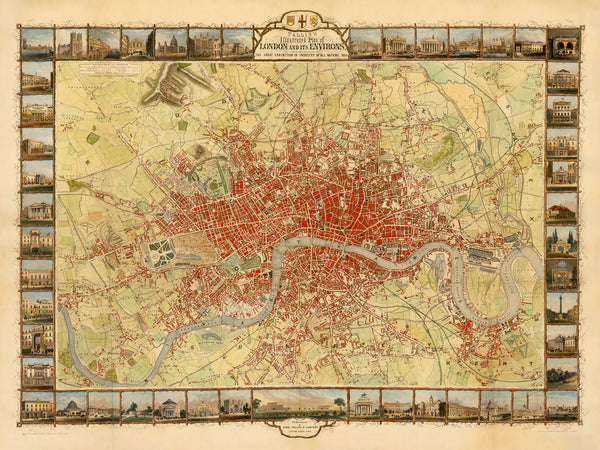 London, 1851, Tallis, Illustrated City Plan