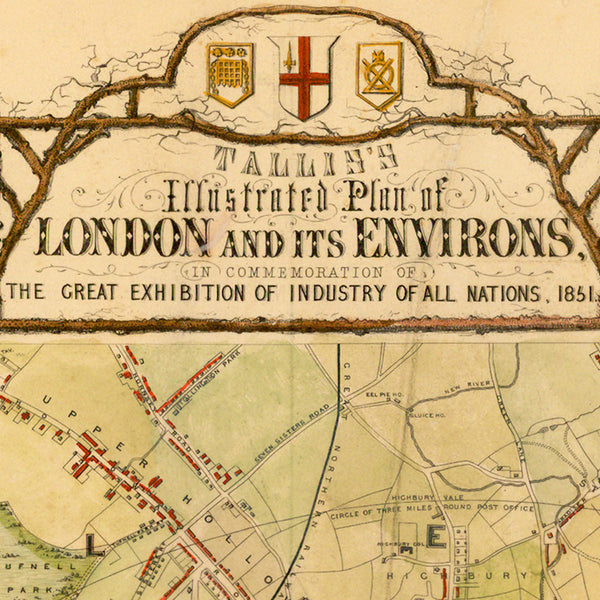 London, 1851, Tallis, Illustrated City Plan