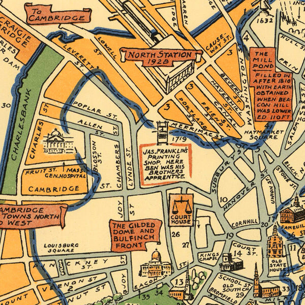 Massachusetts, 1630–1930, Pictorial Historical Map