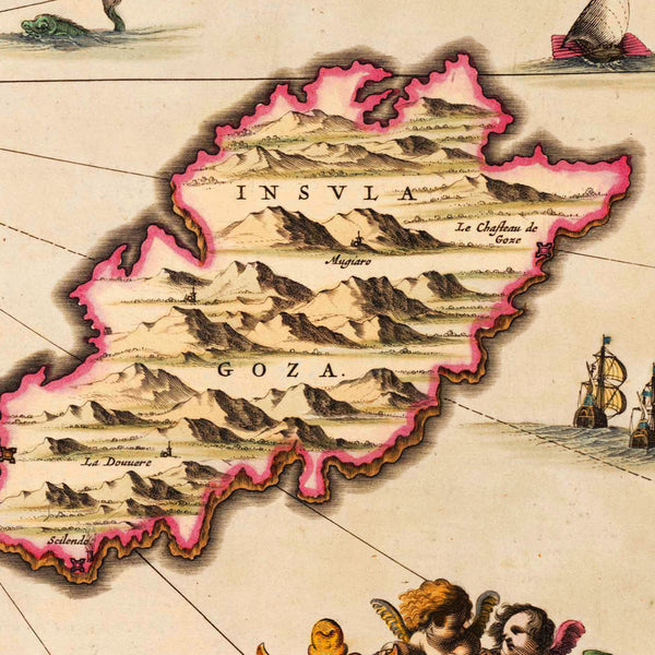 Malta, 1650, Insulæ Melitæ Vulgo Malte, Janssonius, Old Map