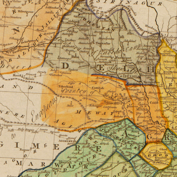 India, 1782, Hindoostan, Hindustan, Antique Map