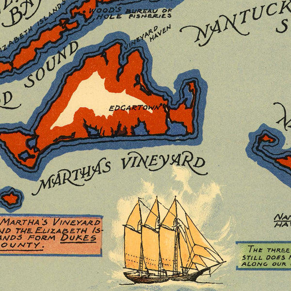 Massachusetts, 1630–1930, Pictorial Historical Map