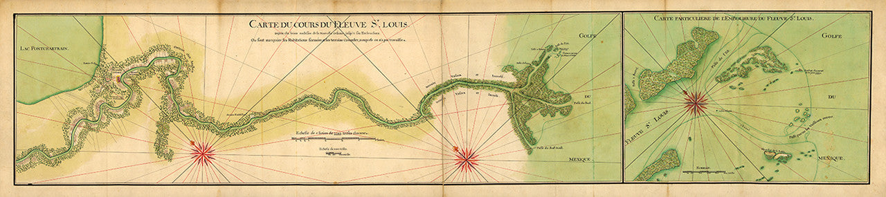 1855 US Coast Survey Large Antique Map Mississippi Delta, Louisiana to –  Classical Images