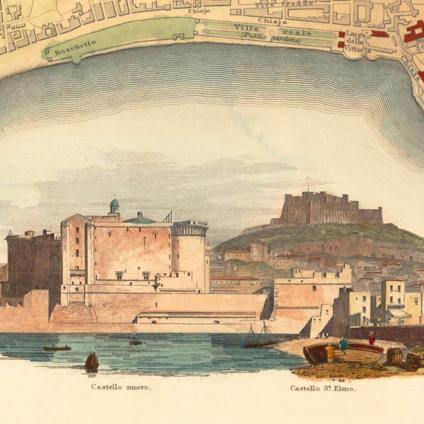 Naples, 1835, Napoli, S.D.U.K. Antique Map