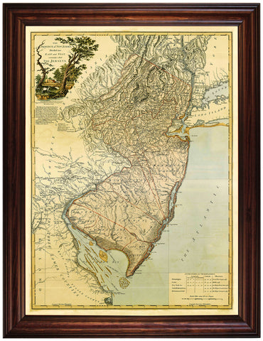 New Jersey, 1778, Bernard Ratzer, Revolutionary Era Map, Framed