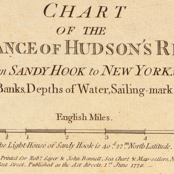 New York, 1776, Hudson River, Sandy Hook, New Jersey, Revolutionary Era Map