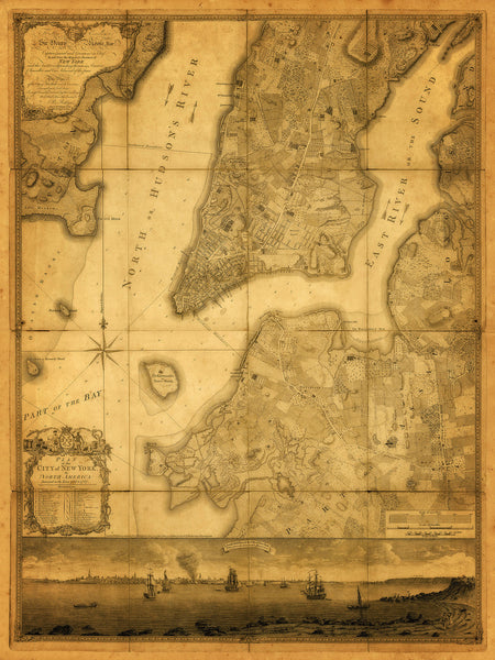 New York, 1776, Ratzer Plan (I), Antique Map, Framed