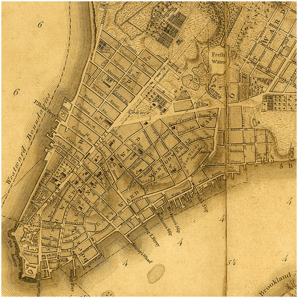 New York, 1776, Ratzer Plan (I), Antique Map, Framed