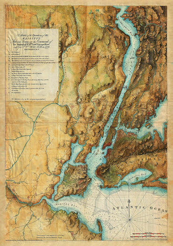 New York, 1777, British Army, Fleet, 1776-77, Revolutionary War Map