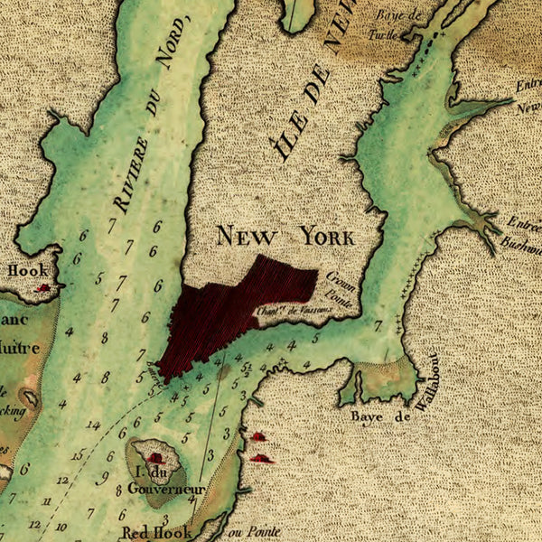 New York, 1778, Hudson River, Sandy Hook, New Jersey, Revolutionary Era Map