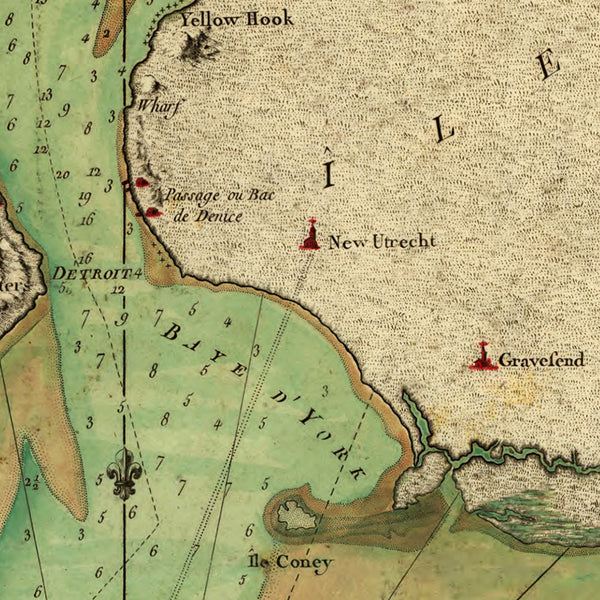 New York, 1778, Hudson River, Sandy Hook, New Jersey, Revolutionary Era Map
