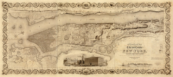 New York, 1836, Colton, Topographical Map