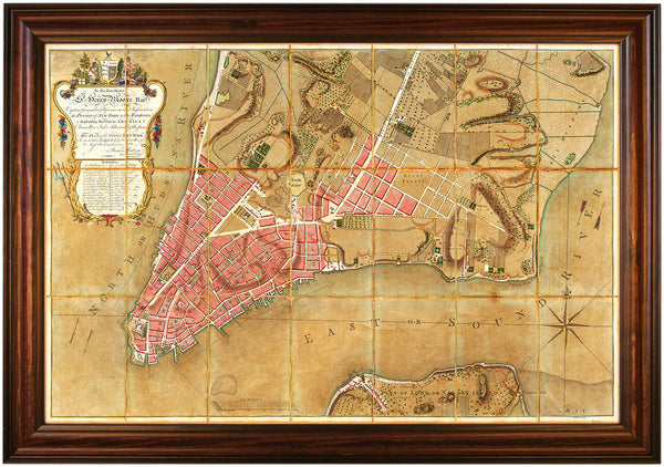 New York, 1767, Ratzer Plan, Antique Map, Framed