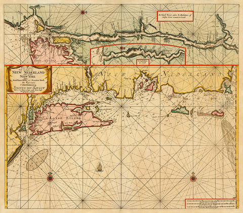 New Netherland, 1682, New York, Keulen Chart