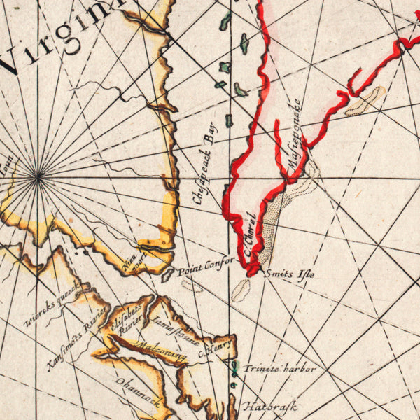 New Netherland, 1656, Nieu Nederlandt, Colom, Sea Chart