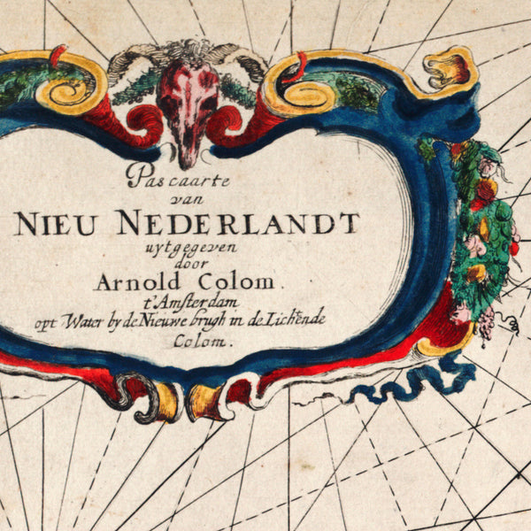 New Netherland, 1656, Nieu Nederlandt, Colom, Sea Chart