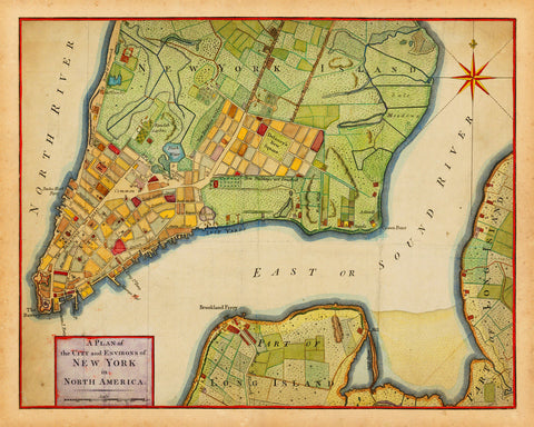 New York, 1776, City Plan, Revolutionary Era Map (II)