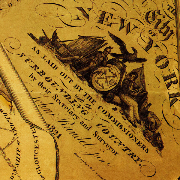 New York, 1821, Manhattan & Philadelphia, Antique Map