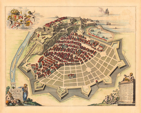 Nice, 1661, Nizza, Nicæa ad Varum, Blaeu Map
