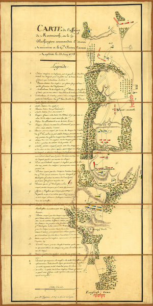 New Jersey, 1778, Battle of Monmouth, Chesnoy, Revolutionary War Map
