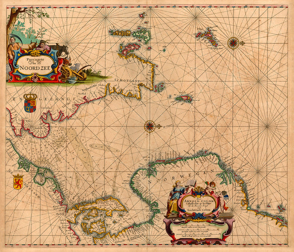 North Sea, 1655, Colom, Sea Chart