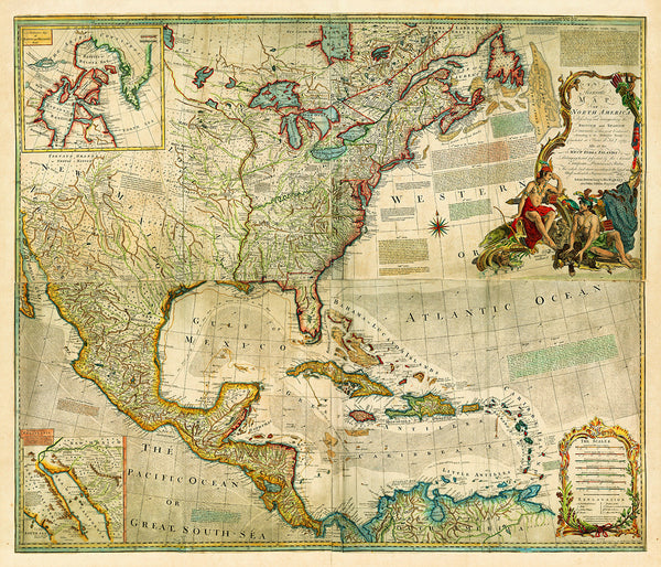North America, 1772, Caribbean, European Claims, American Revolutionary Era Map
