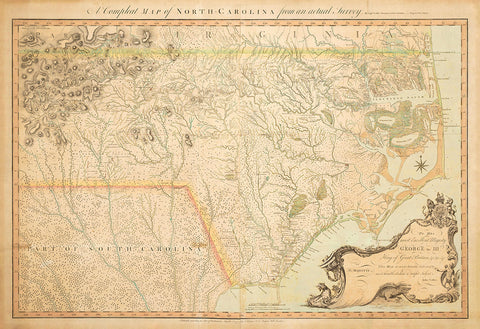 North Carolina, 1770, A Compleat Map, John Collet