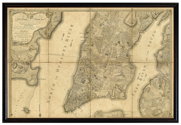 New York, 1776, Manhattan & Brooklyn, Ratzer, Framed Set
