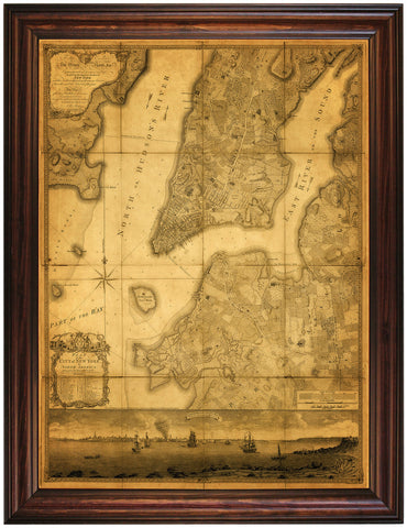 New York, 1776, Ratzer Plan (I), Antique Map, Framed