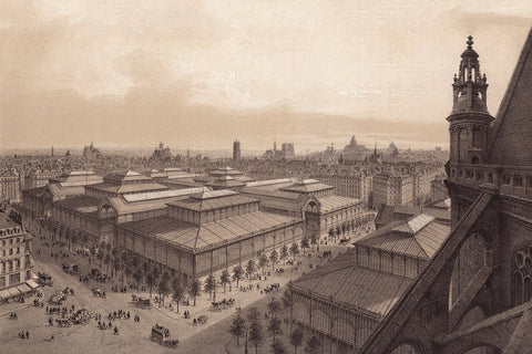 Paris, 1861, Les Halles, View from Saint Eustache, Fine Art Print