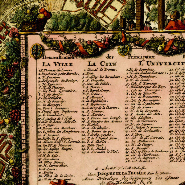 Paris, 1690, Lutetiae Parisiorum, Rochefort, La Feuille, City Plan