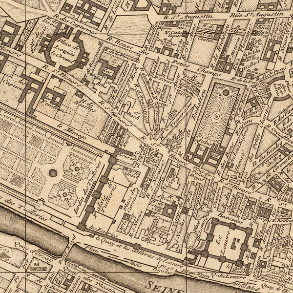 Paris, 1717, Plan de Paris ses Faubourgs et ses Environs, de Fer