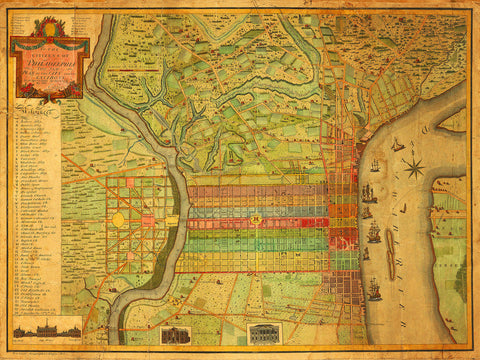 Philadelphia, 1802, Varle, Antique City Plan