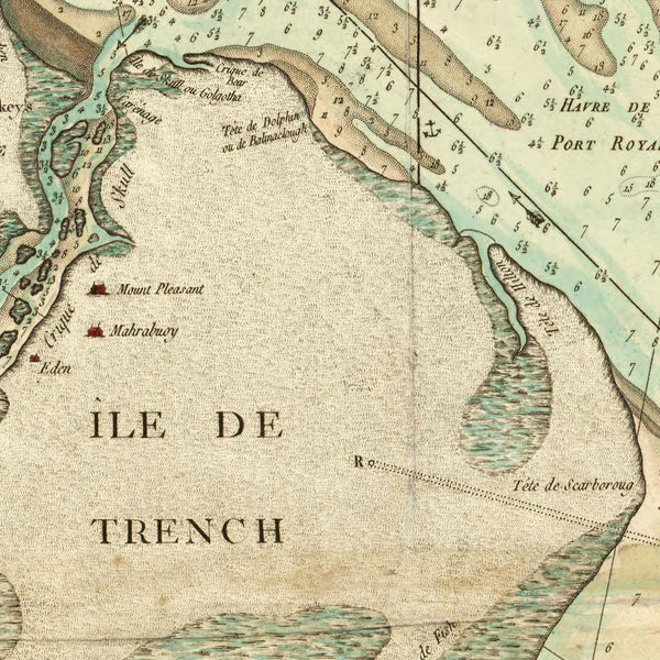 South Carolina, 1778, Port Royal, Hilton Head, Old Map