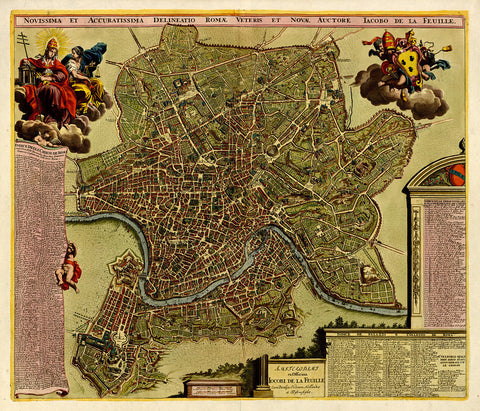 Rome, 1690, Roma Novissima & Accuratissima, Falda, Feuille, City Plan 