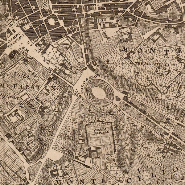 Rome, 1748, Topografia di Roma, Pianta, Nolli, Antique Map